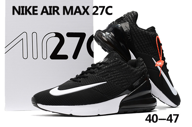 2018 Men Nike Air Max 27C Black White Shoes
